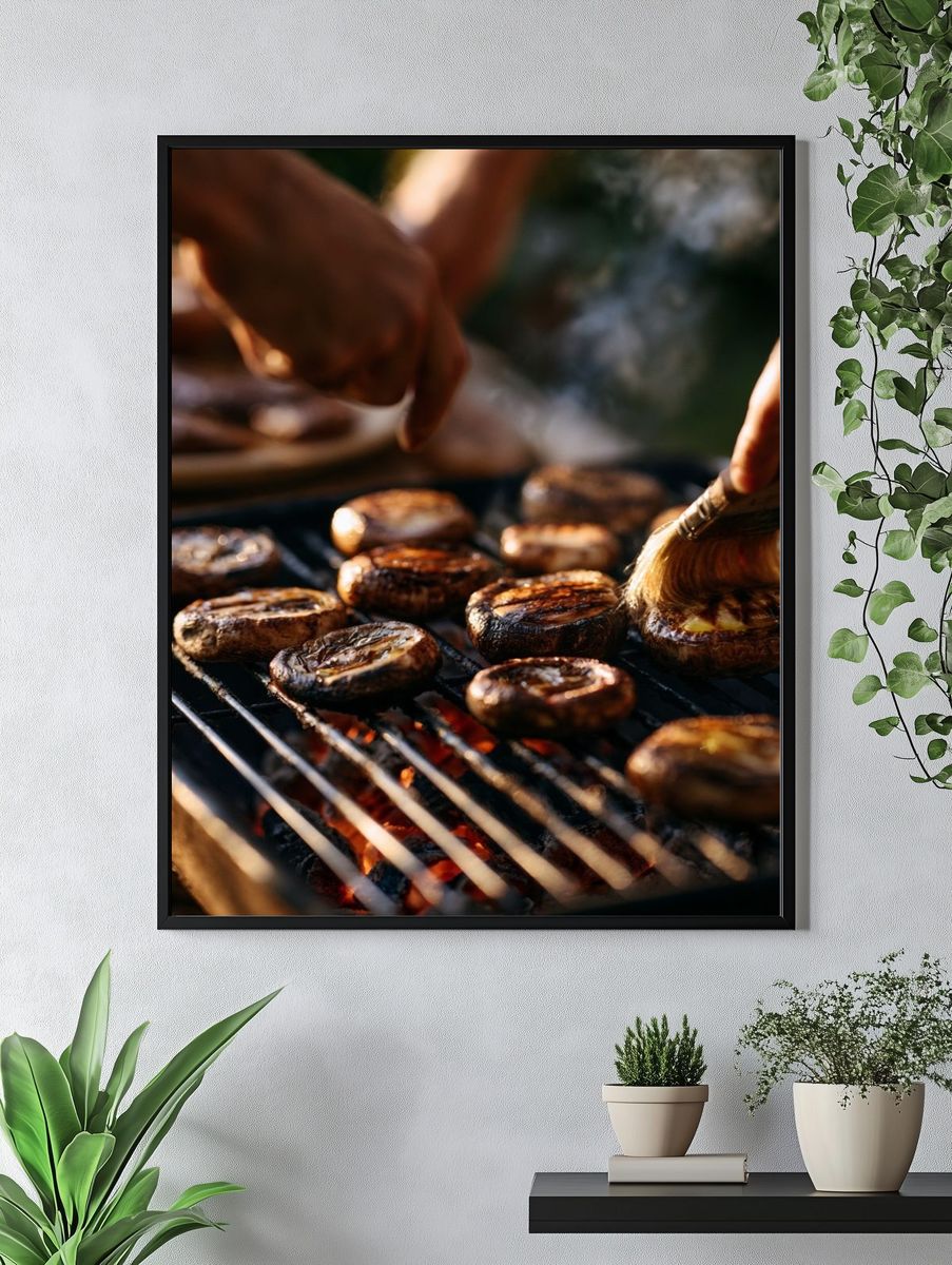 Grilled Mushrooms Food-Drink Poster. — room view 4