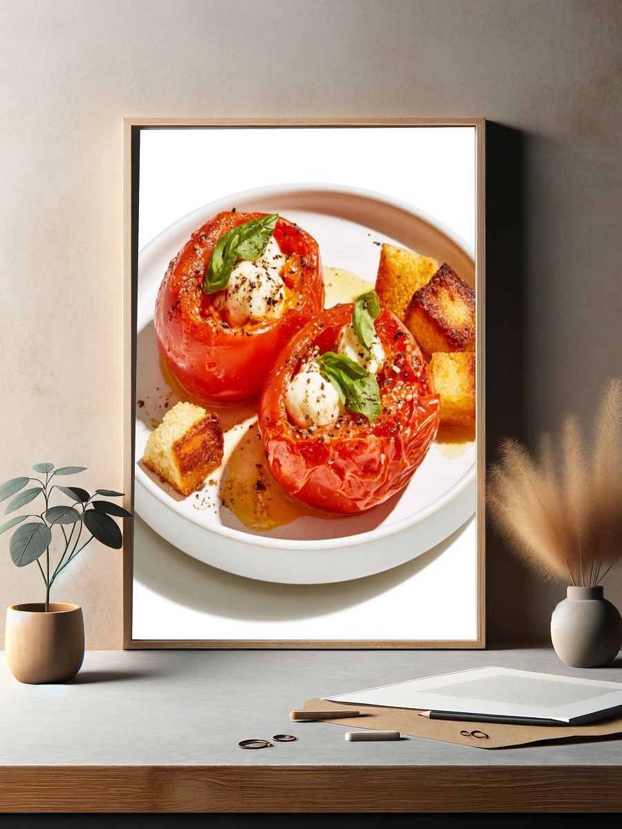 Roasted Tomato and Burrata Food Print. — room view 2