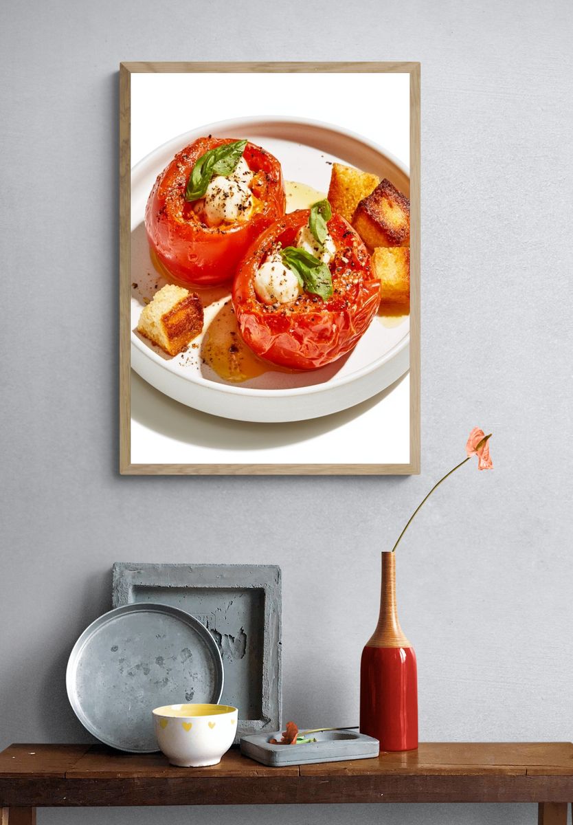 Roasted Tomato and Burrata Food Print. — room view 3