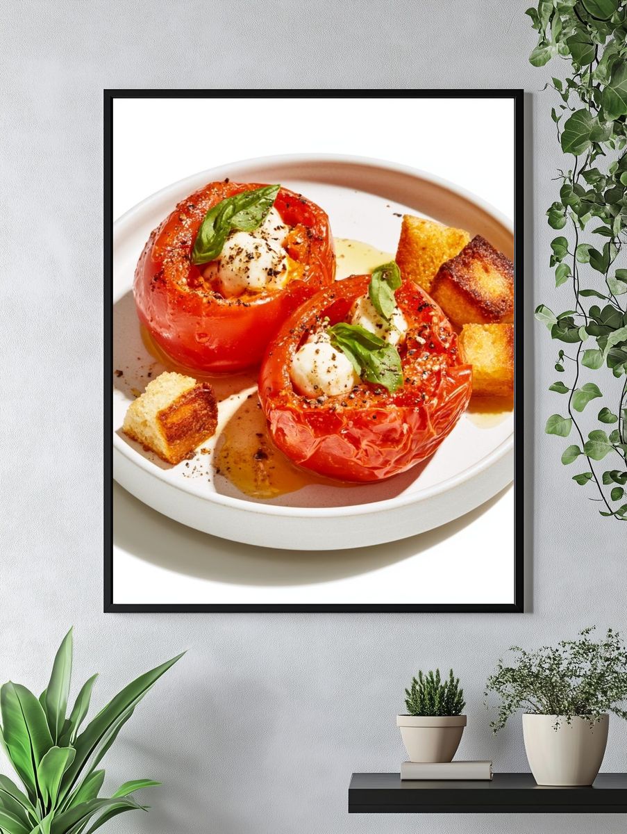 Roasted Tomato and Burrata Food Print. — room view 4