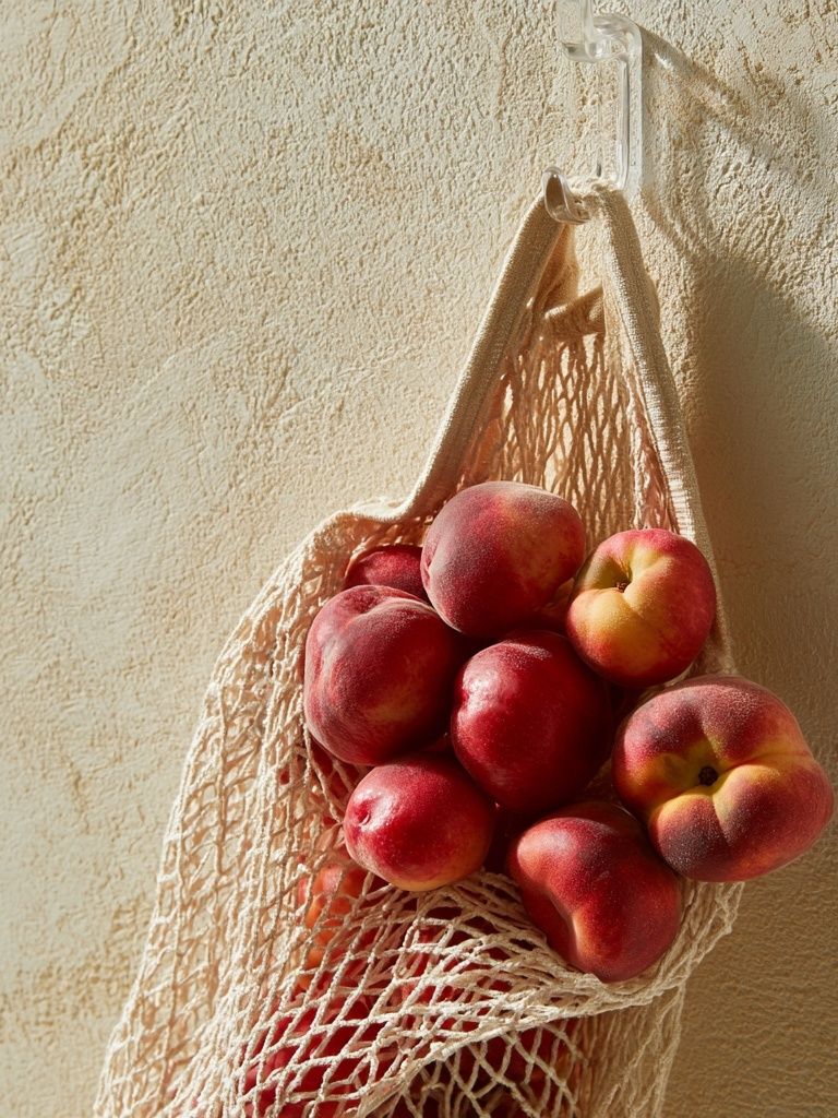 Peaches in Net Bag Photography Poster. poster — food-drink art
