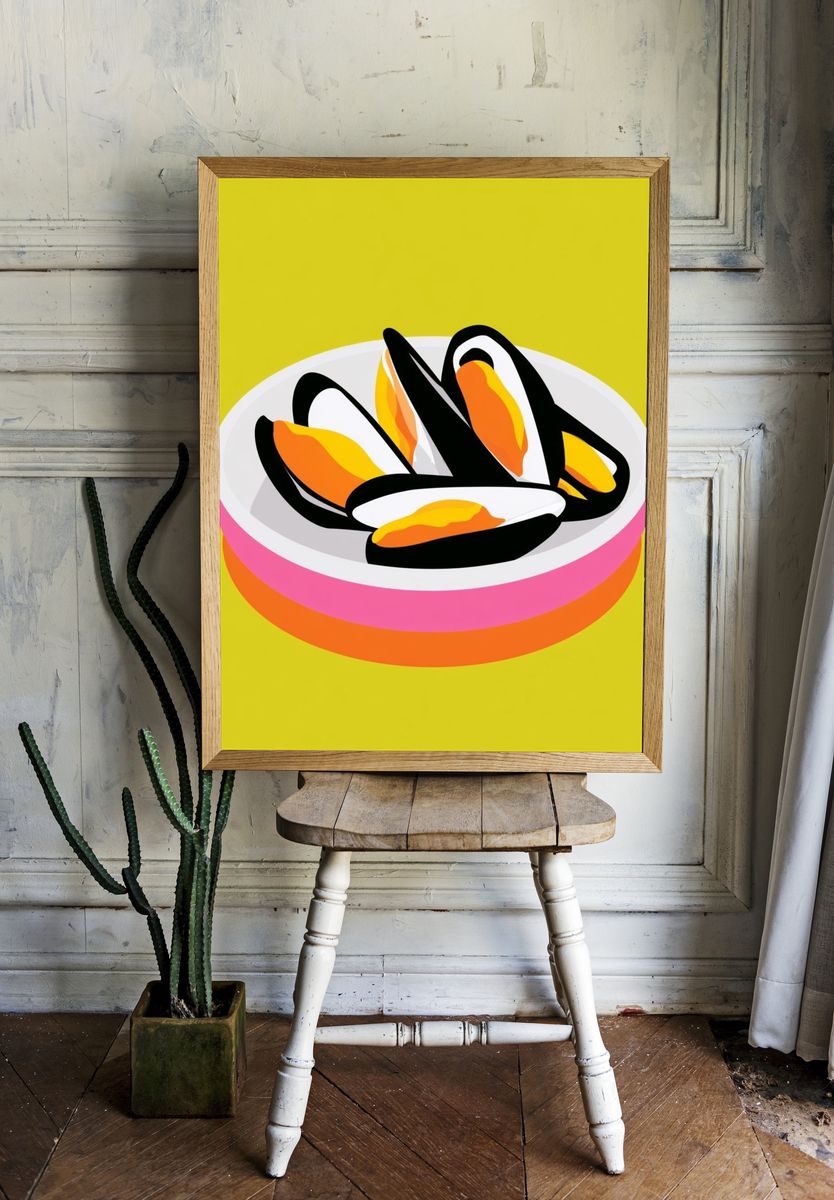Mussel Shell Pop Art Poster. — room view 1