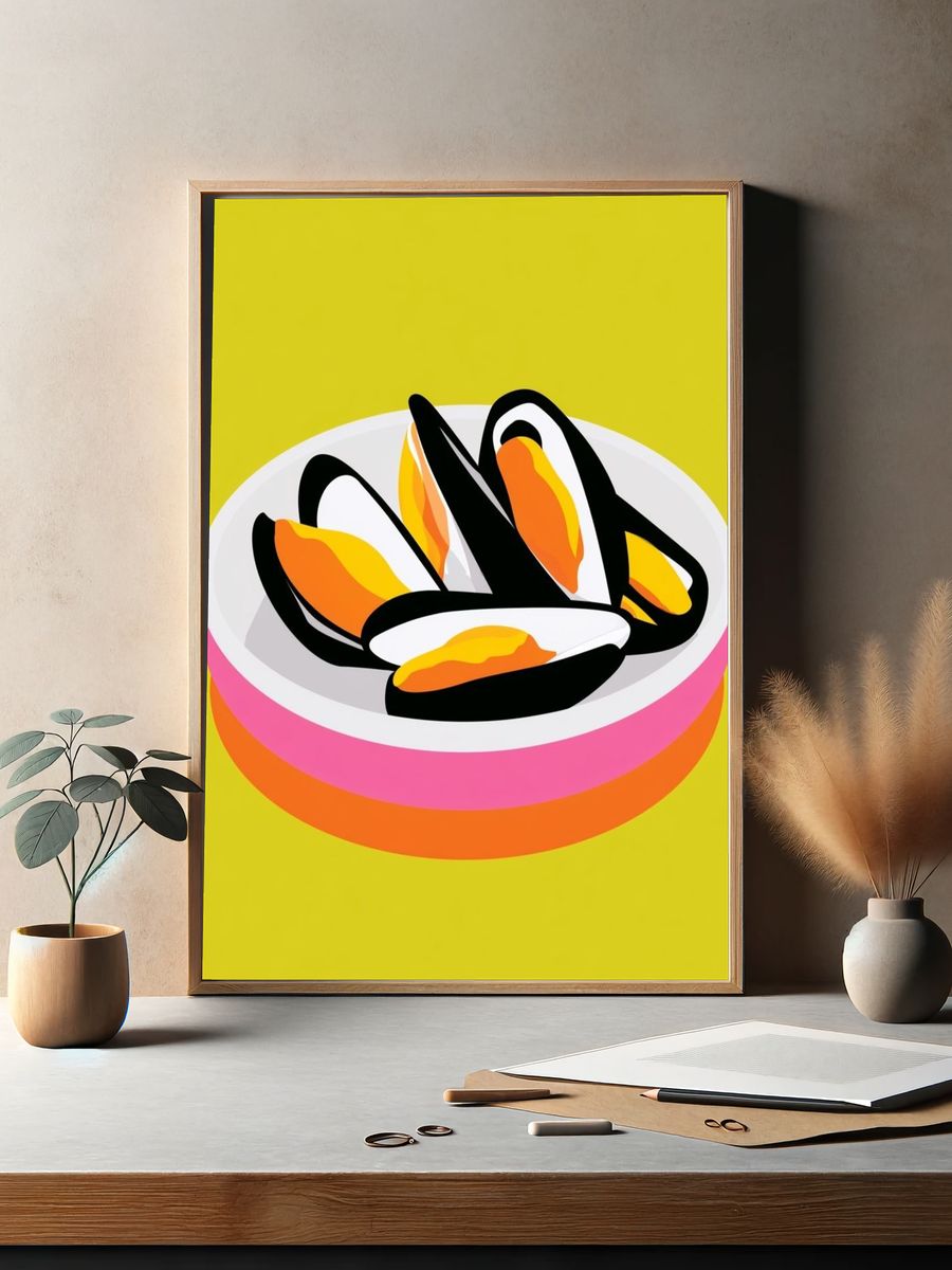 Mussel Shell Pop Art Poster. — room view 2