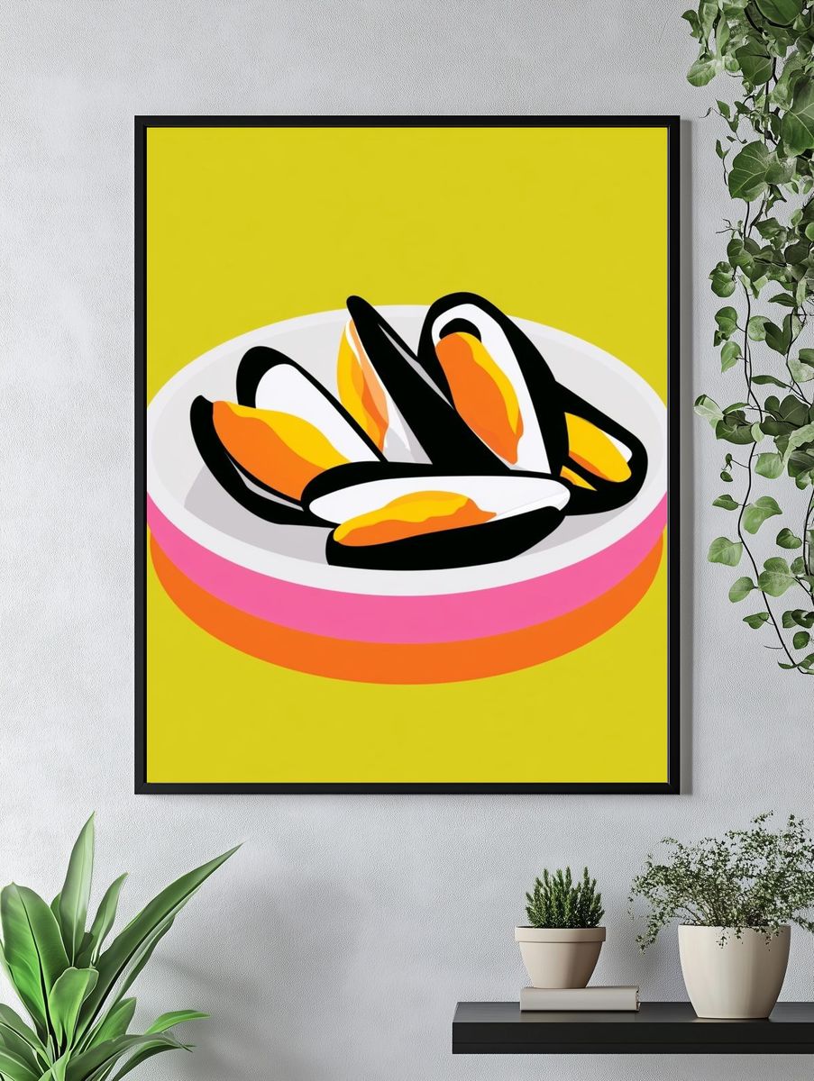 Mussel Shell Pop Art Poster. — room view 4