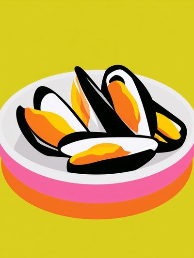 Mussel Shell Pop Art Poster.