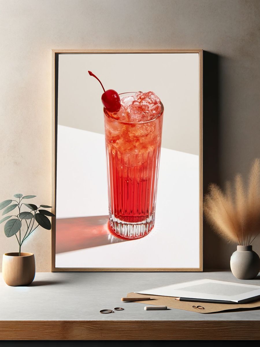 Cherry Cocktail Photography Poster. — room view 2