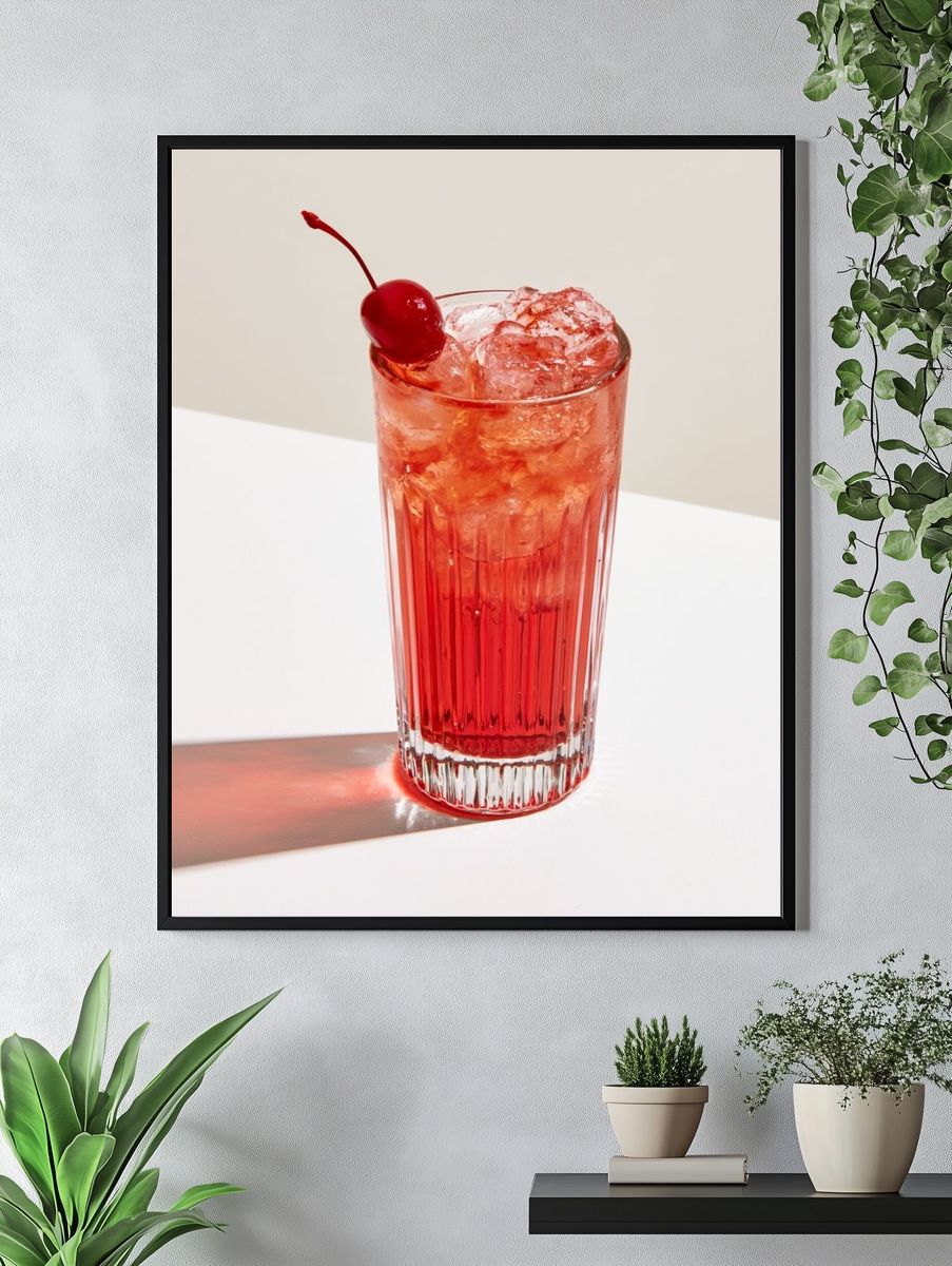 Cherry Cocktail Photography Poster. — room view 4