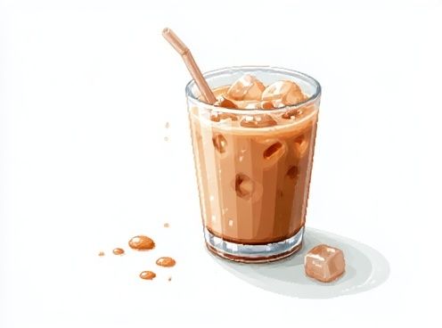 Iced Coffee Illustration Poster. poster — food-drink art