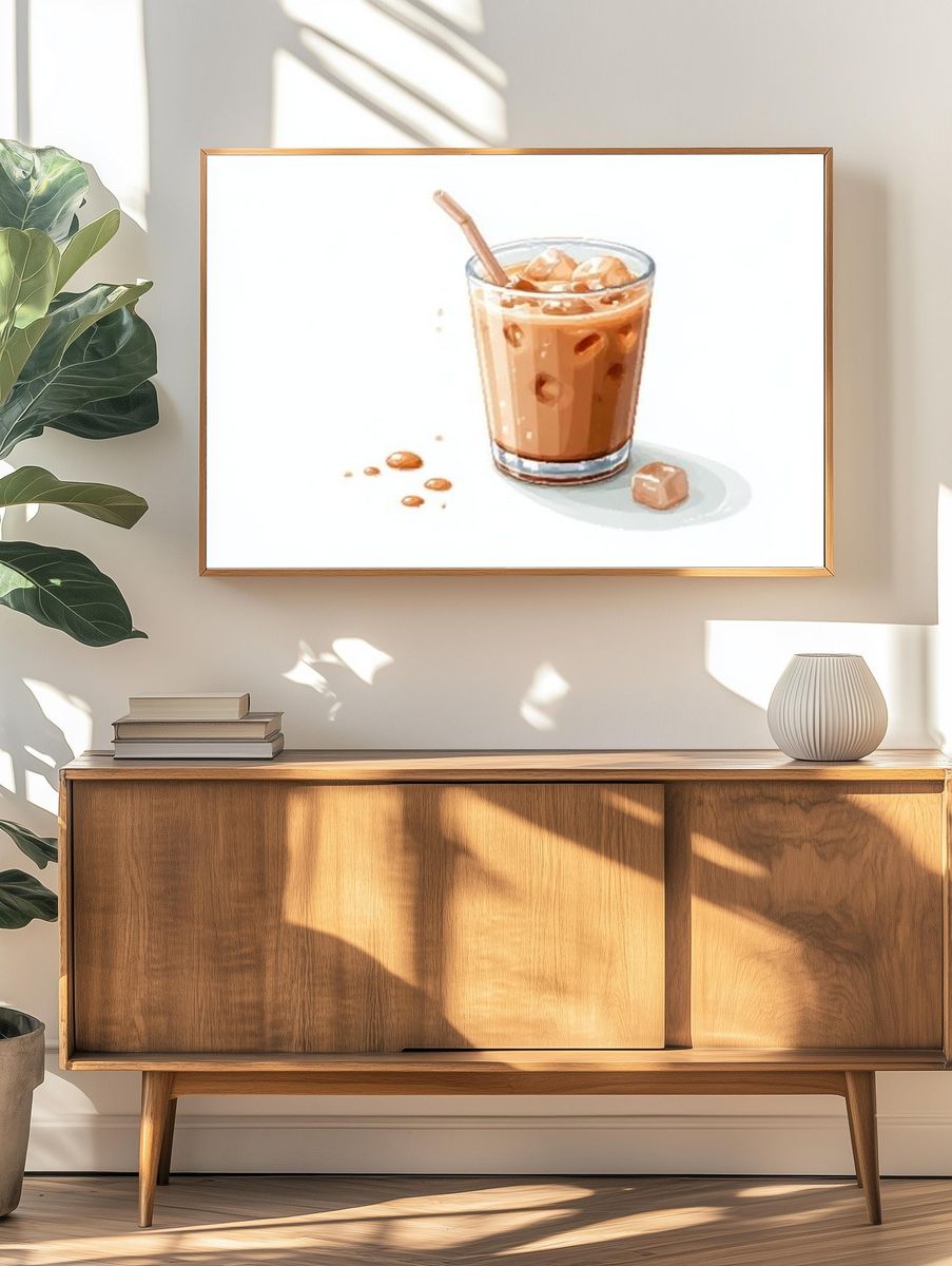 Iced Coffee Illustration Poster. — room view 3
