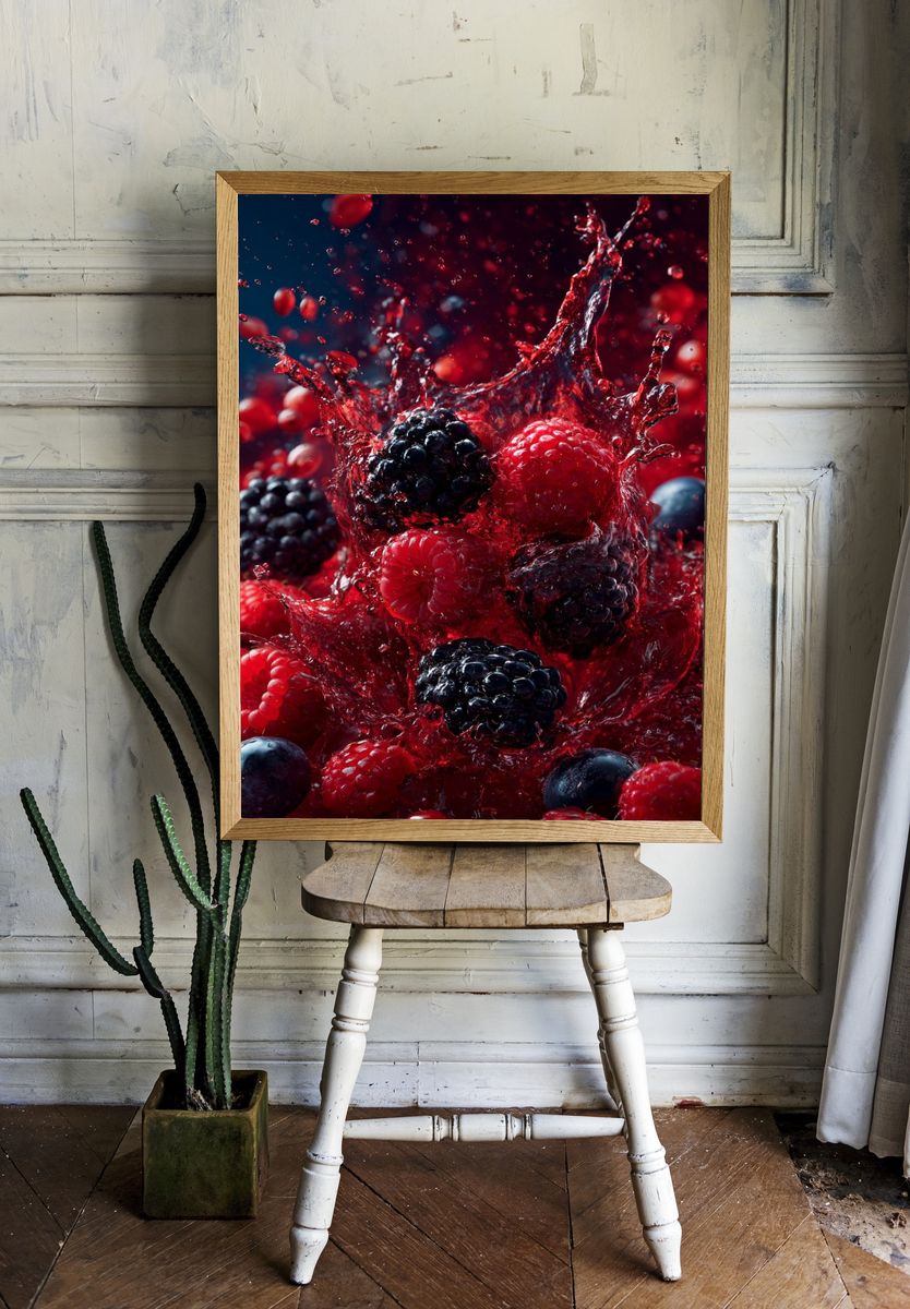 Berry Splash Photography Poster. room preview