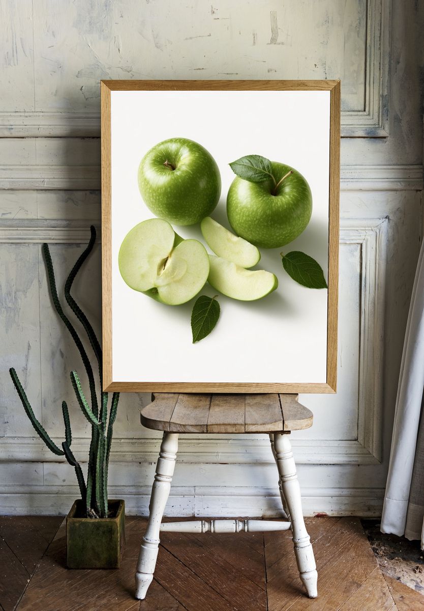 Green Apples Still Life Print. — room view 1