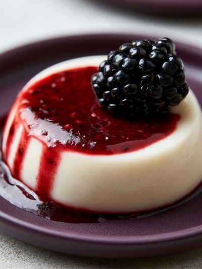 Blackberry Panna Cotta Food-Drink Poster. poster