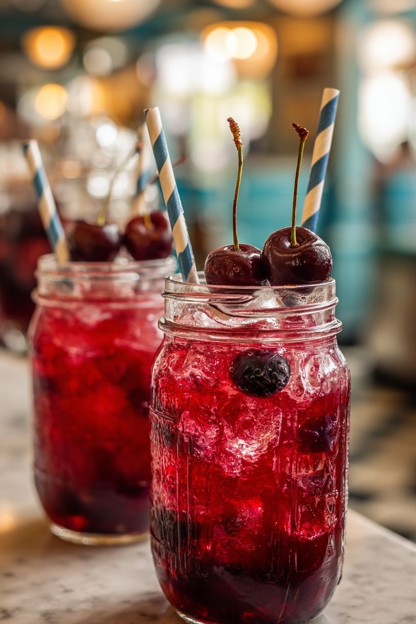 Cherry Cocktail Photography Print. poster detail