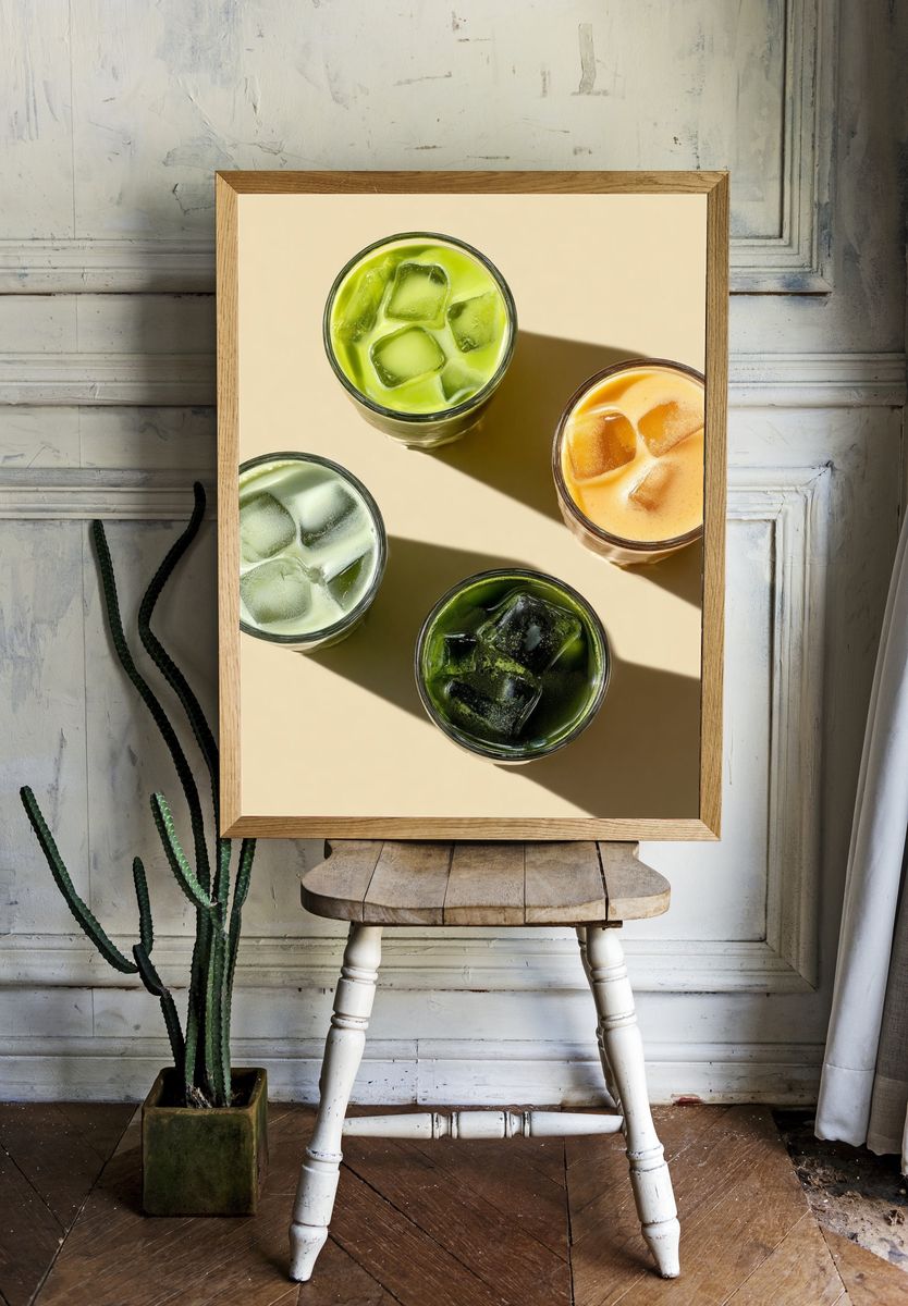 Iced Matcha Drinks Photography Poster. — room view 1