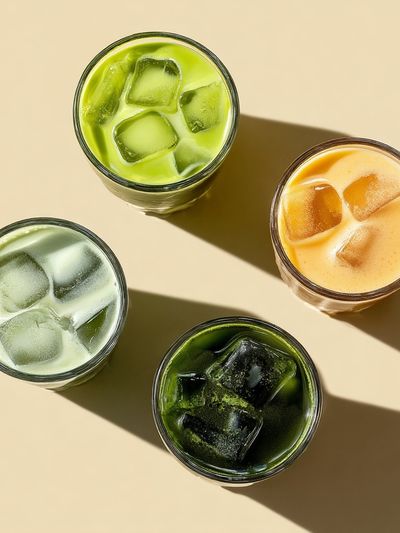 Iced Matcha Drinks Photography Poster. poster print