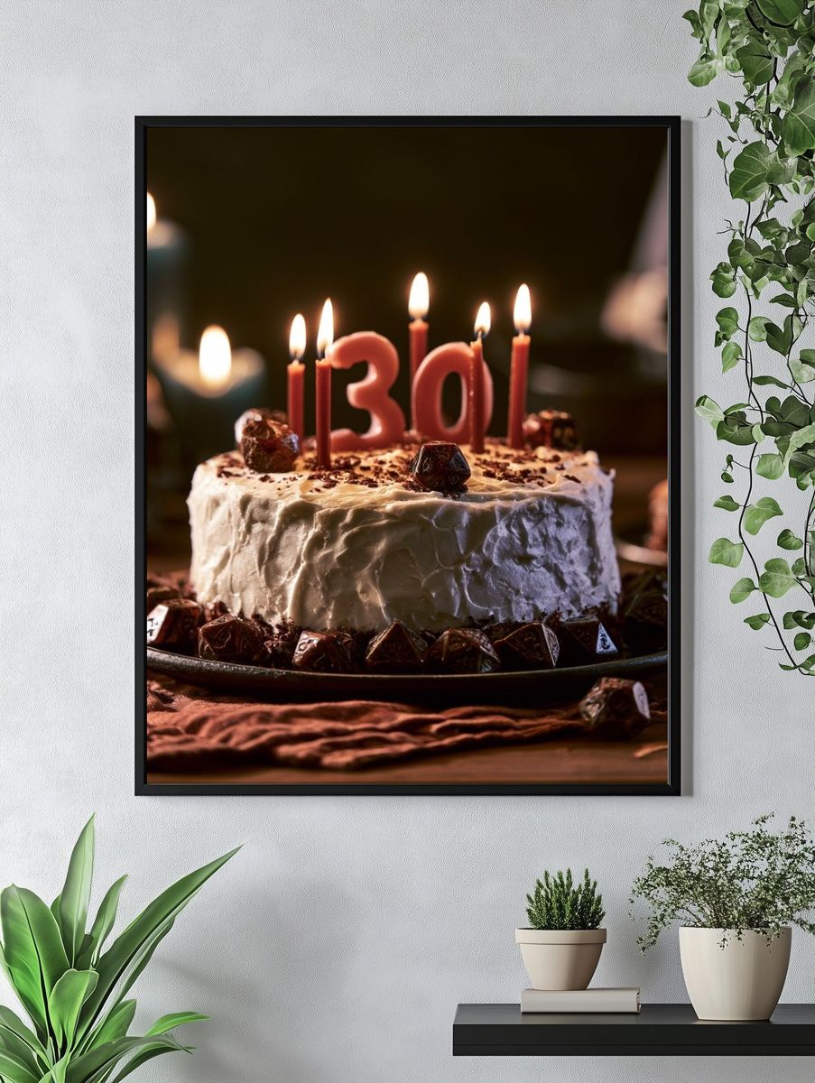 Birthday Cake Candlelight Photography Poster. — room view 4