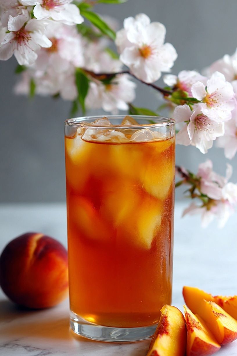 Peach Iced Tea Still Life Print. poster — food-drink art