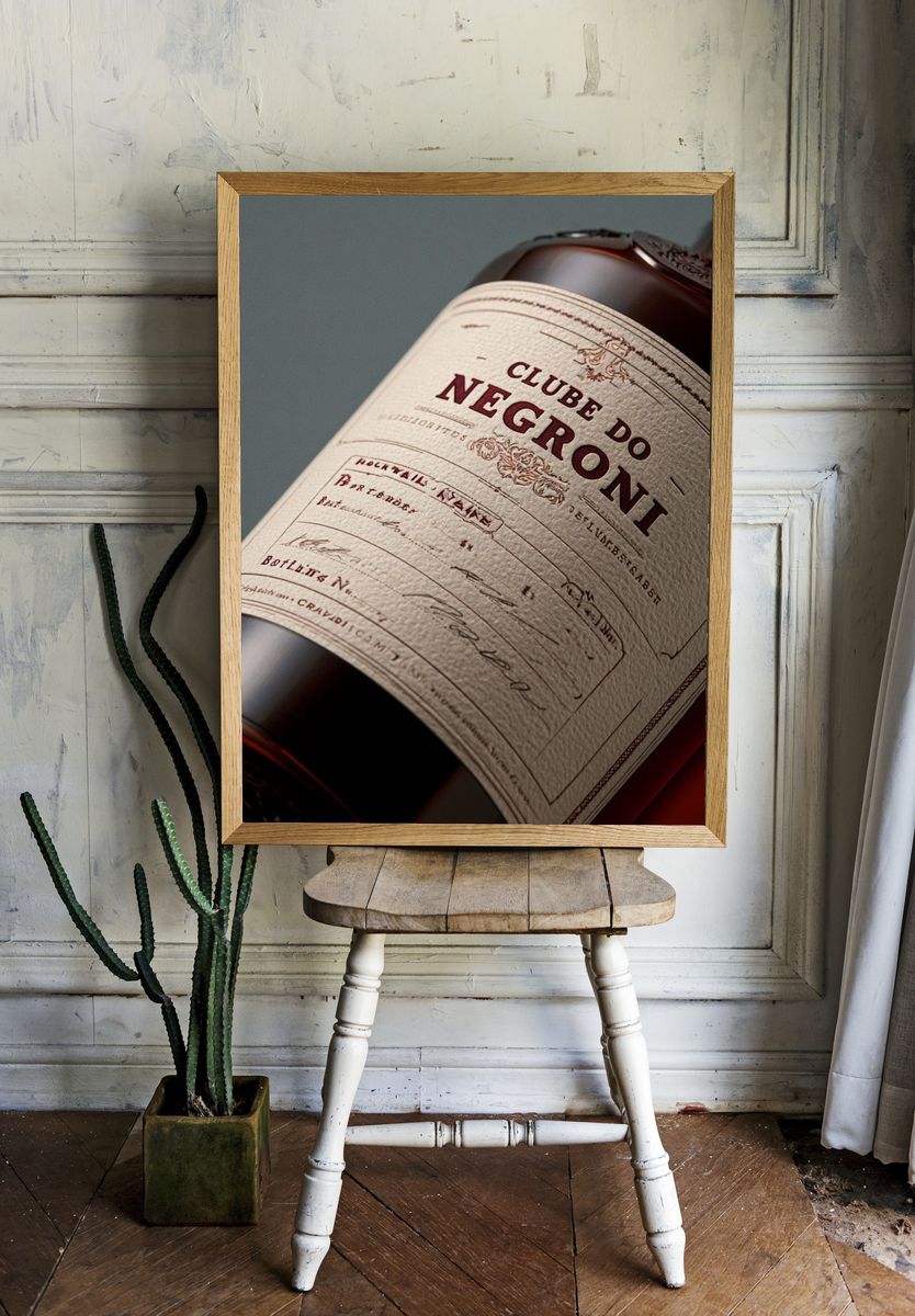 Clube do Negroni Bottle Print. — room view 1