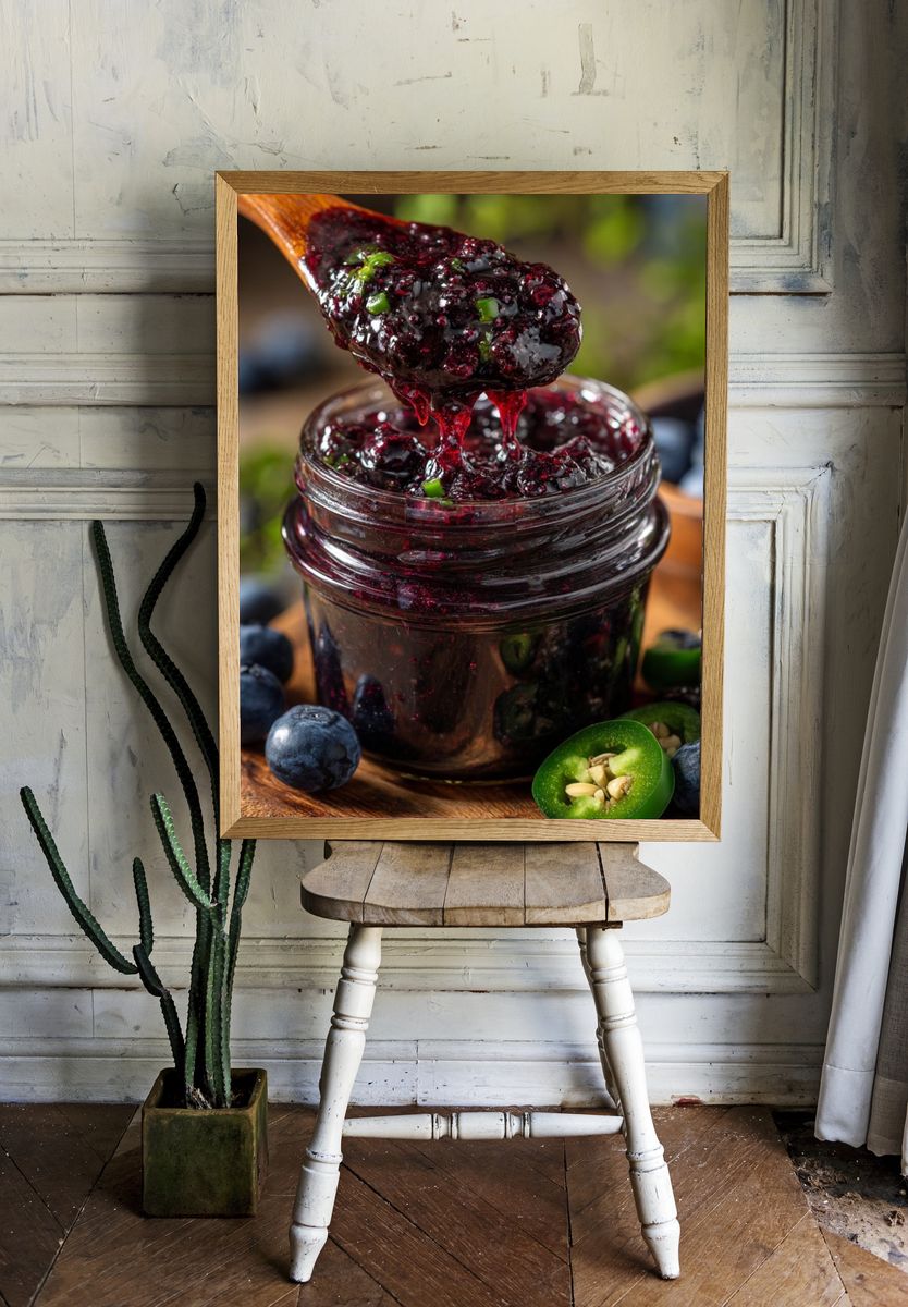 Blueberry Jam Food-Drink Poster. room preview
