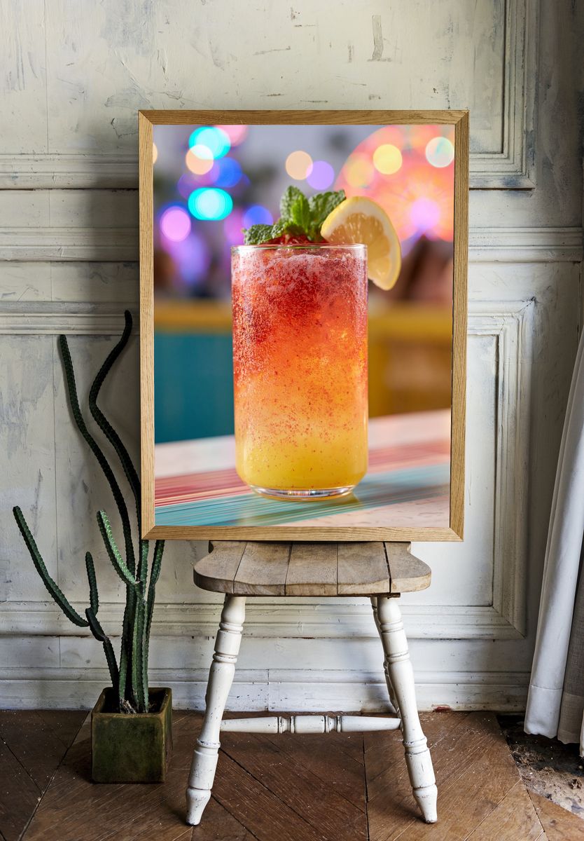 Citrus Cocktail Photography Poster. — room view 1