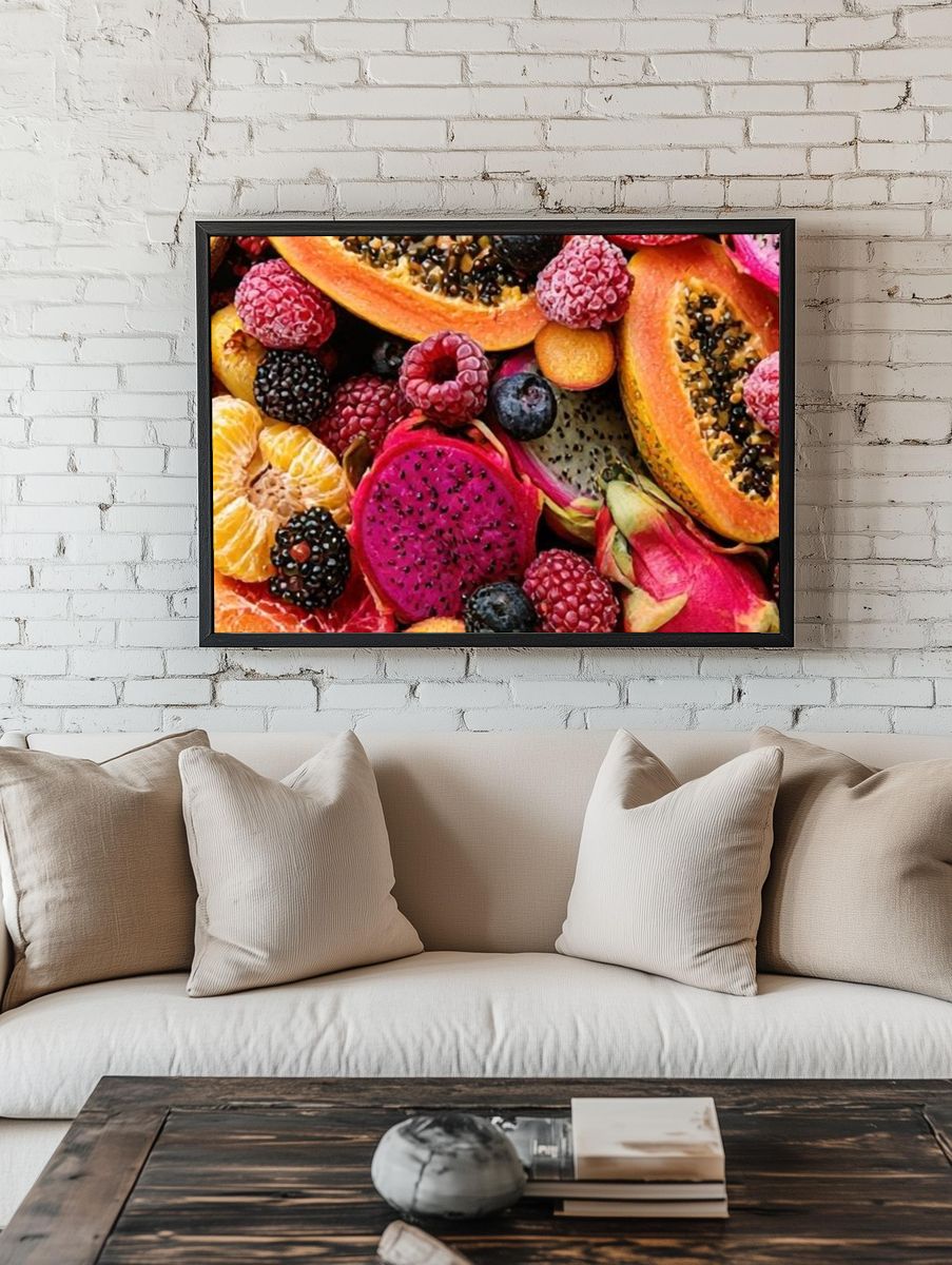 Tropical Fruit Still Life Poster. — room view 1