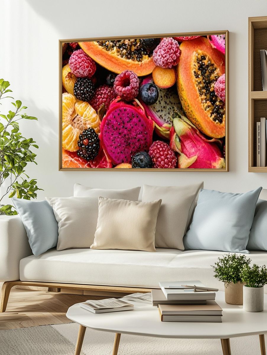 Tropical Fruit Still Life Poster. — room view 2