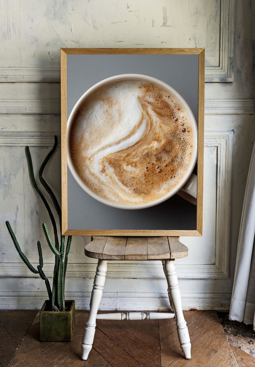 Cappuccino Foam Photography Poster. — room view 1