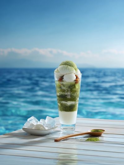 Matcha Parfait by the Sea Print. poster print