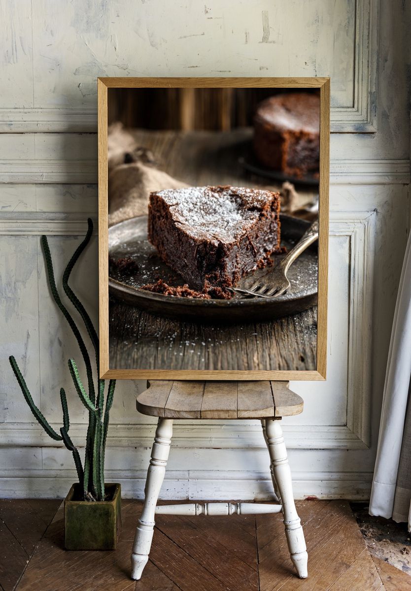 Chocolate Cake Still Life Poster. — room view 1