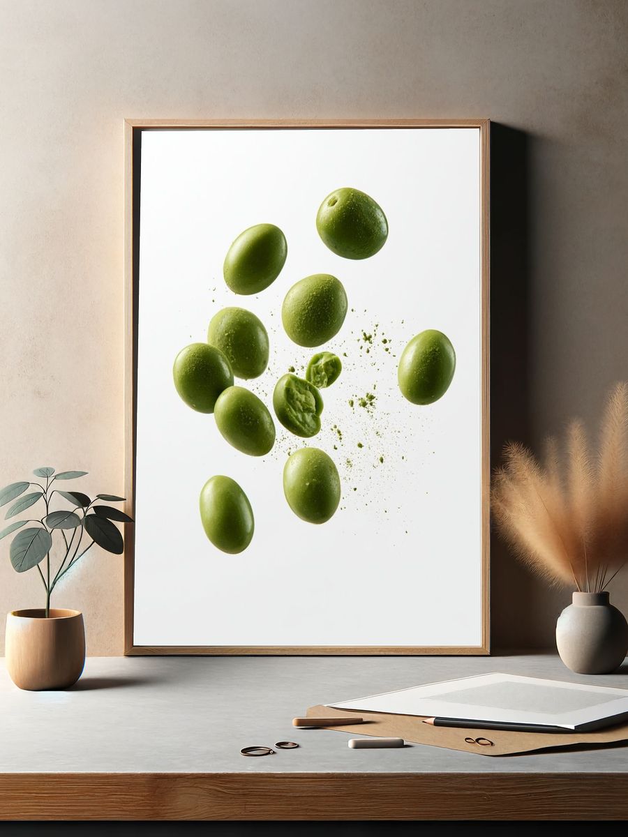 Green Olives Minimalist Print. — room view 2