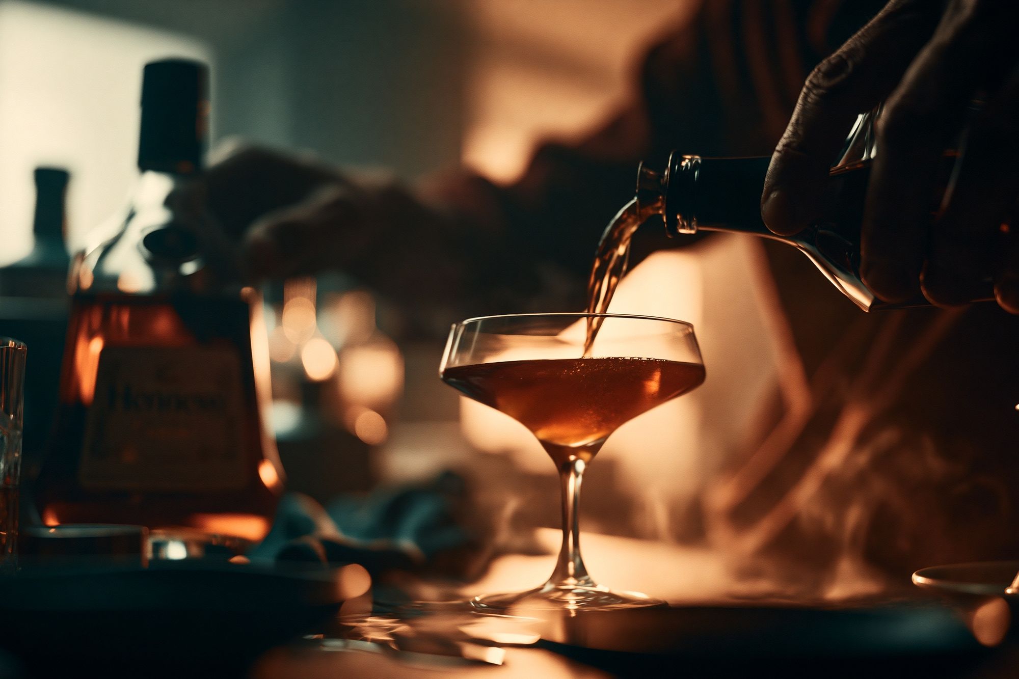 Cocktail Pour Photography Poster. poster detail