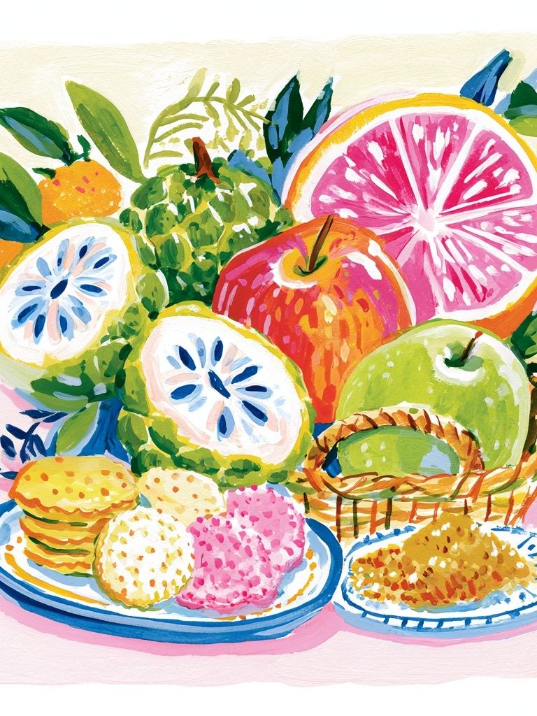 Colorful Fruit Still Life Poster. poster detail