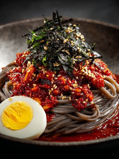 Spicy Korean Noodles Food Print. poster print