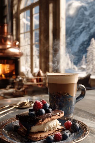 Cozy Coffee and Dessert Still Life Poster. poster print