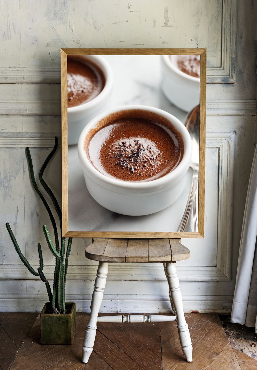 Chocolate Soufflé Dessert Photography Poster. — room view 1