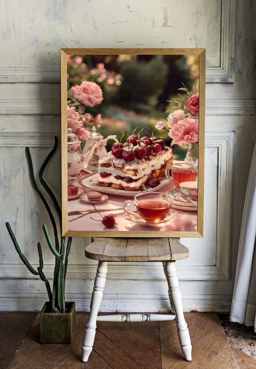 Cherry Tea Party Photography Poster. room preview