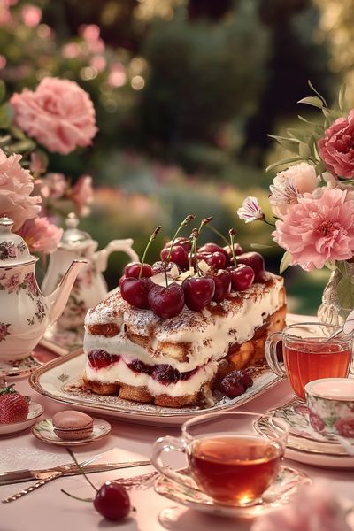 Cherry Tea Party Photography Poster. poster print