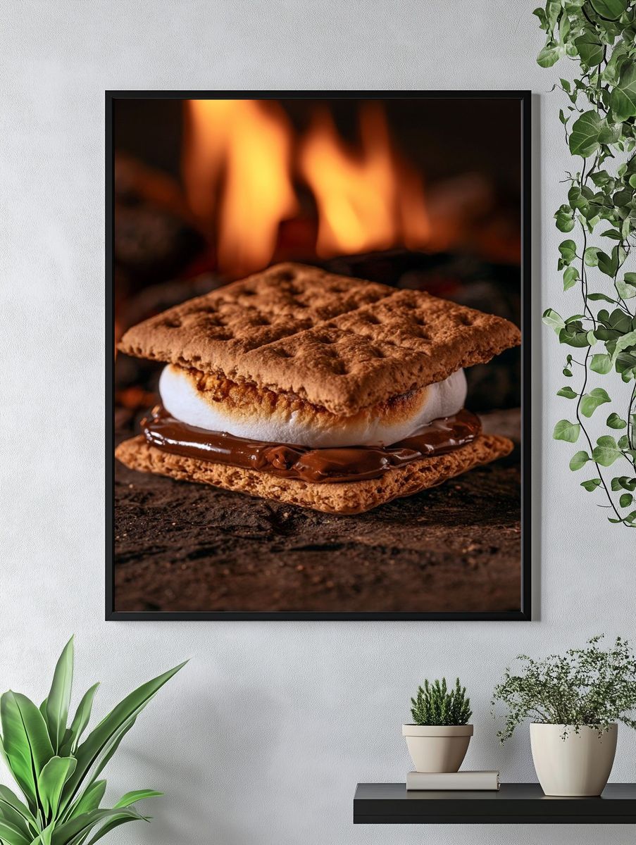 Campfire S'mores Photography Poster. — room view 4