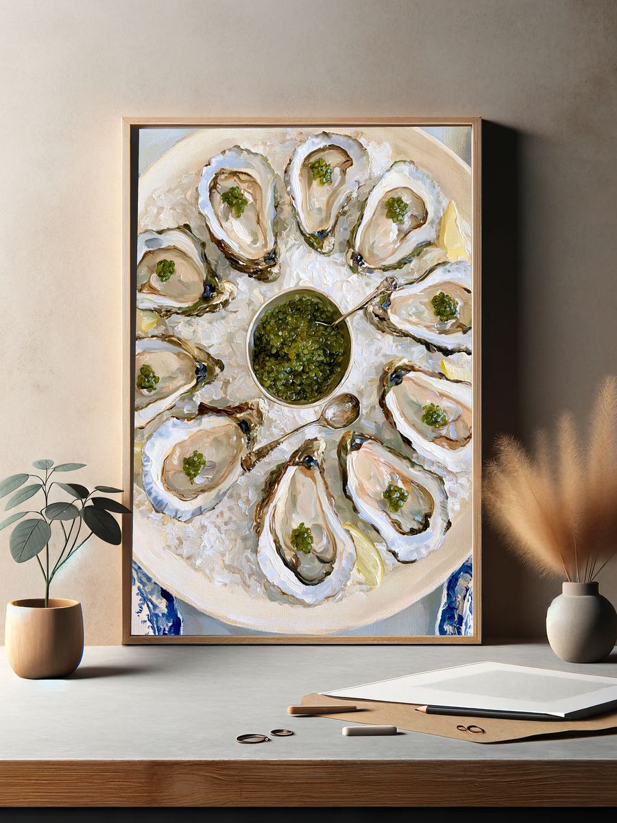 Oysters on Ice Food-Drink Print. — room view 2