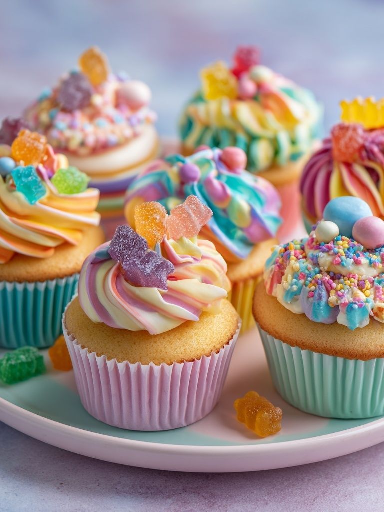 Rainbow Cupcakes Photography Poster. poster — food-drink art