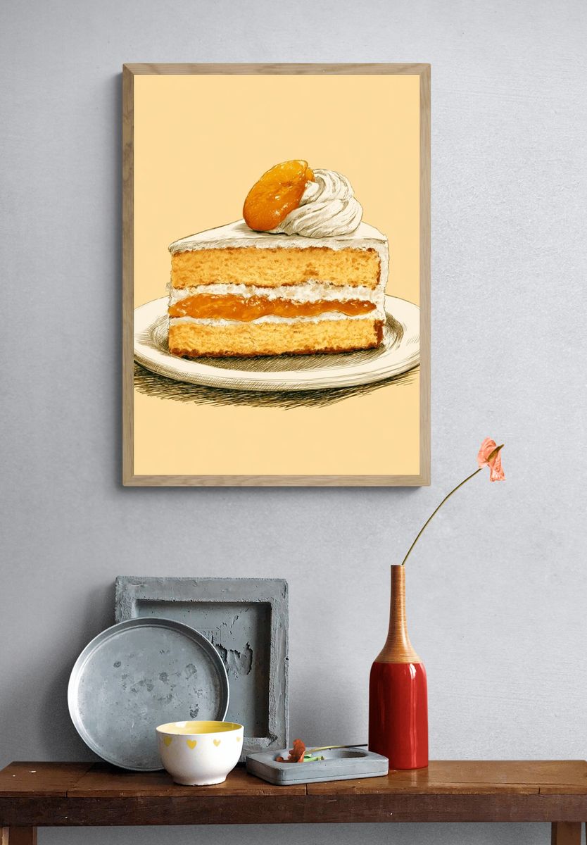 Apricot Cake Illustration Poster. — room view 3