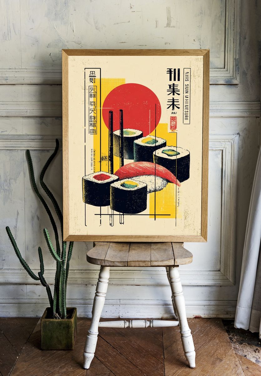 Sushi Pop Art Poster. — room view 1