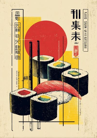 Sushi Pop Art Poster. poster print