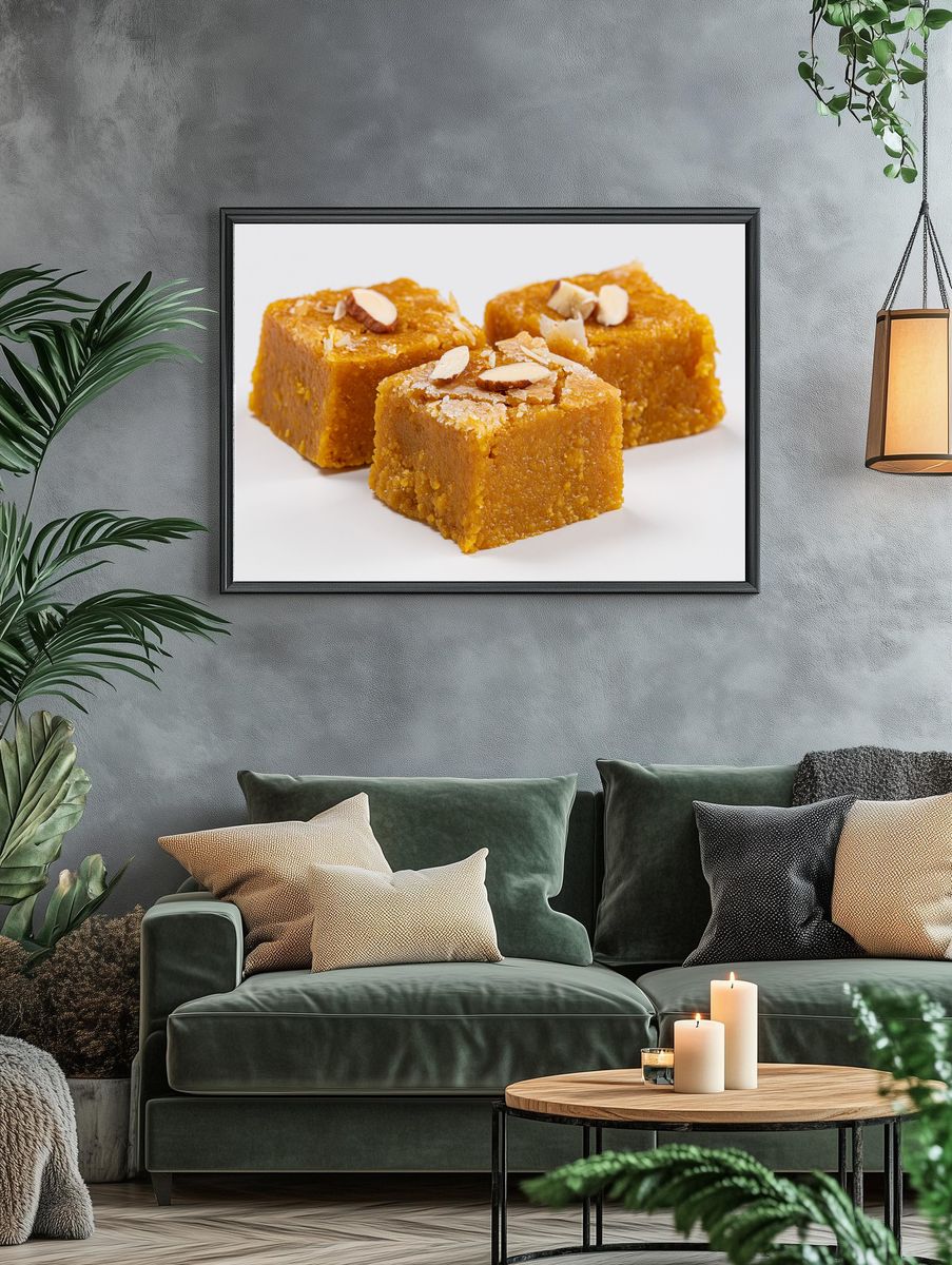 Indian Sweet Fudge Food Photography Poster. — room view 4
