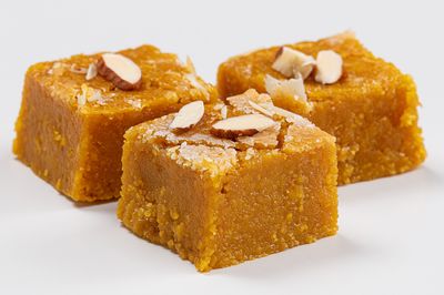 Indian Sweet Fudge Food Photography Poster. poster