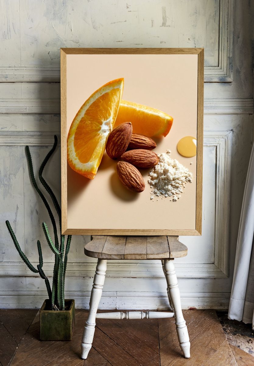 Orange and Almond Still Life Poster. — room view 1