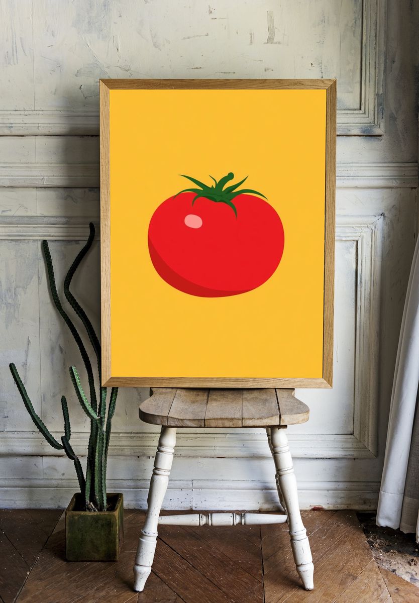 Tomato Minimalist Print. room preview