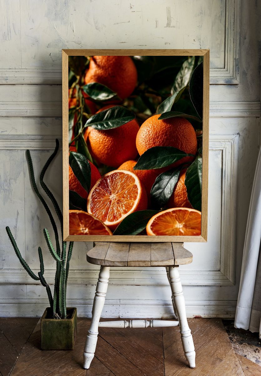 Citrus Still Life Photography Poster. — room view 1