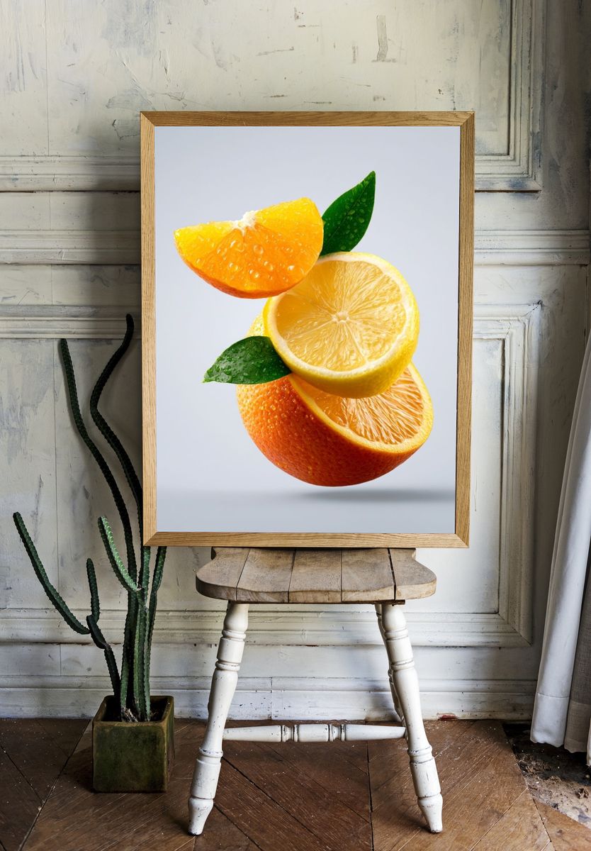 Citrus Slice Still Life Poster. — room view 1