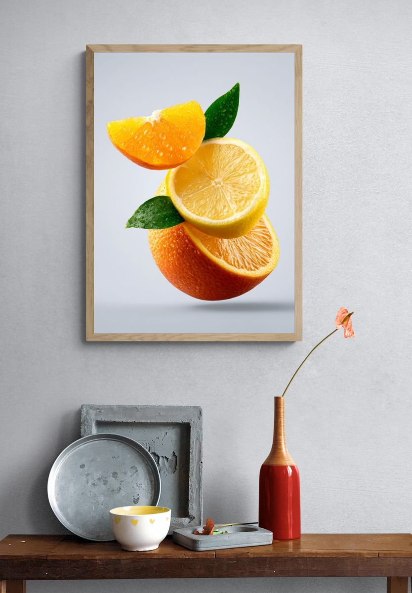 Citrus Slice Still Life Poster. — room view 3
